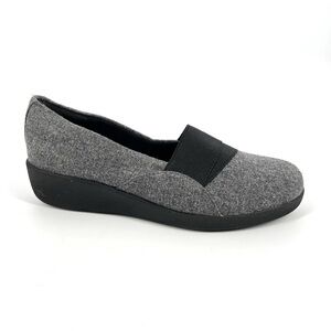 Easy Spirit Shoes Womens Size 7 Gray Shimmer Fabric Slip-On Low Wedge Kaleo